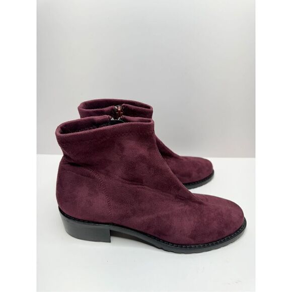 Ron White Boots Size 5.5US 36EUR Wine Giorgi Stretch Side Zip Ankle Booties - Picture 2 of 12